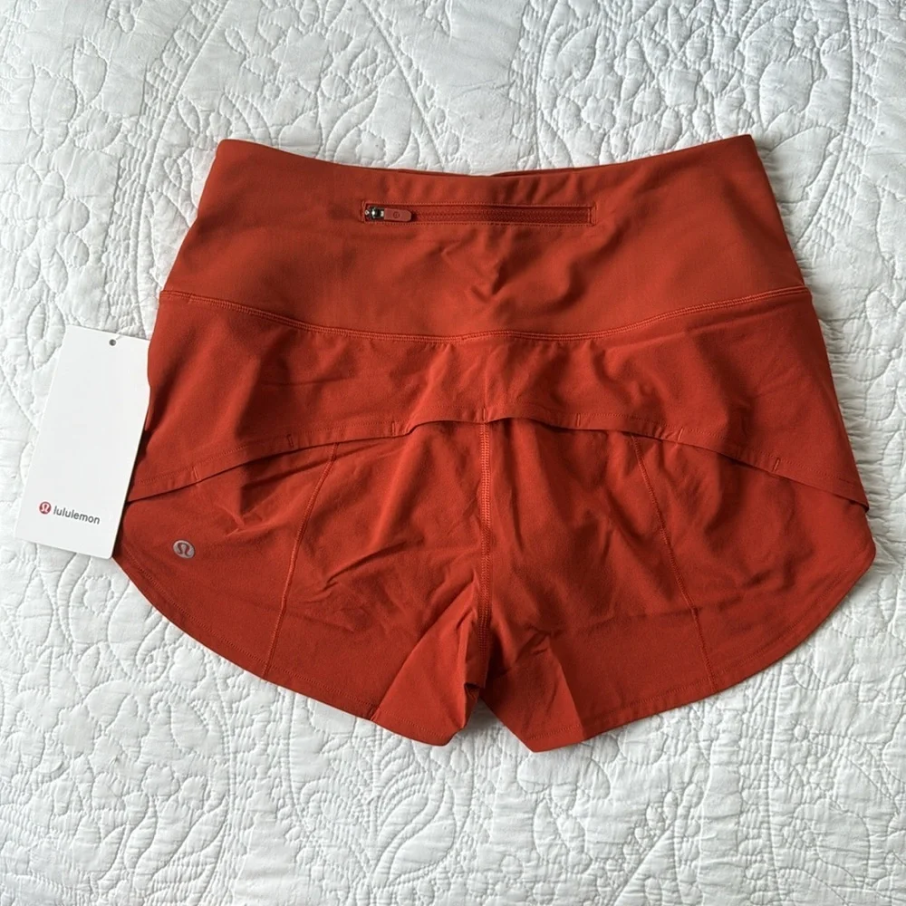 NWT Lululemon Speed Up High Rise Lined Short 2.5" Orange Brown Autumn Rust Sz 4 - Picture 3 of 7
